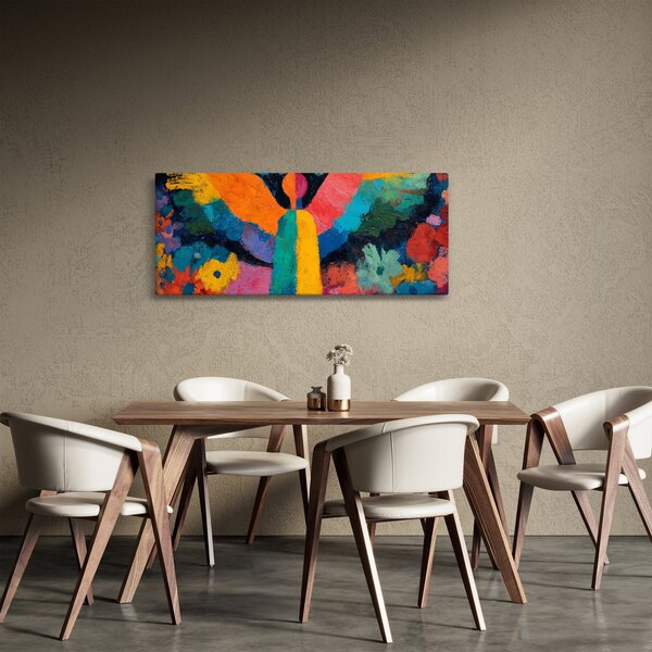 Slika - Apstraktni anđeo s cvijećem (120x50 cm)