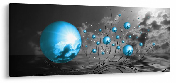 Slika svijetlo plavih kugli (120x50 cm)