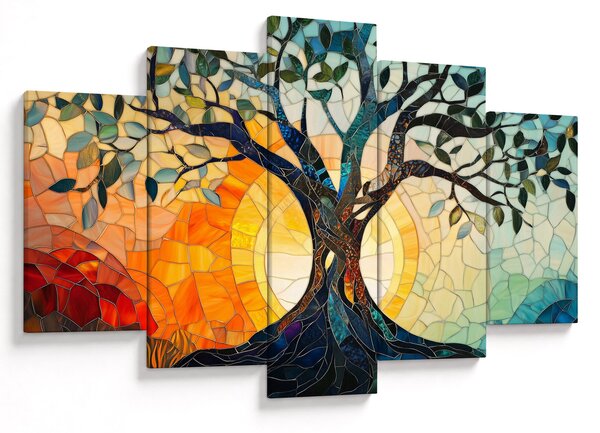 Slika – Mozaik – sunce i drvo I. (150x105 cm)