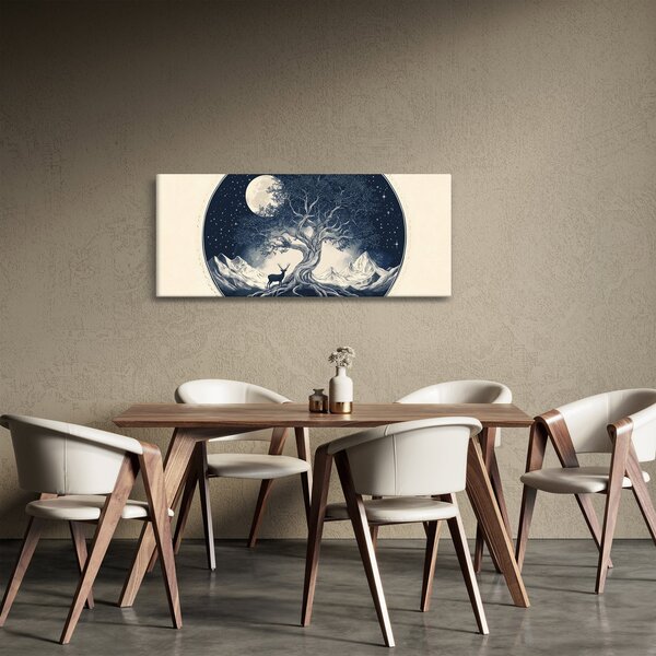 Slika – Magično drvo s jelenom I. (120x50 cm)
