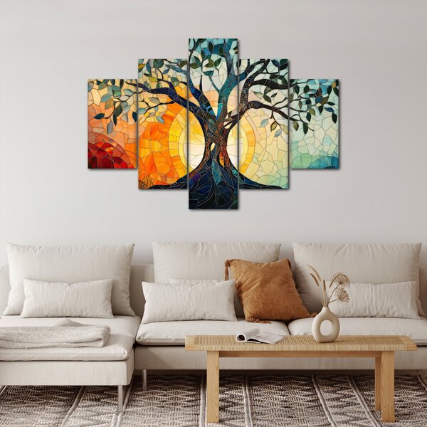 Slika – Mozaik – sunce i drvo I. (150x105 cm)