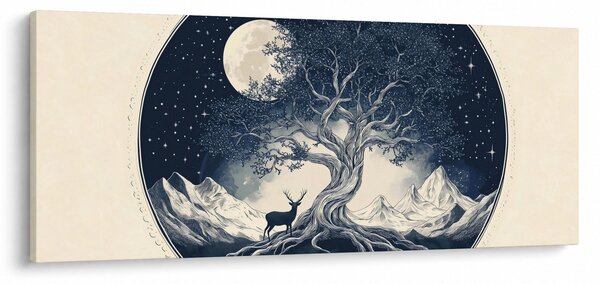 Slika – Magično drvo s jelenom I. (120x50 cm)