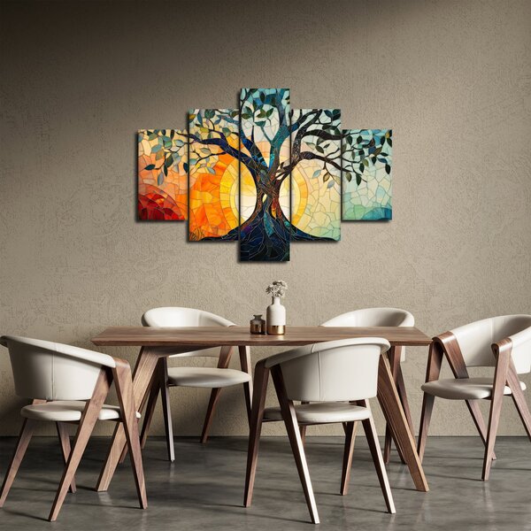Slika – Mozaik – sunce i drvo I. (150x105 cm)