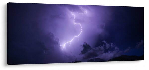 Slika - ljubičasto nebo i munja (120x50 cm)