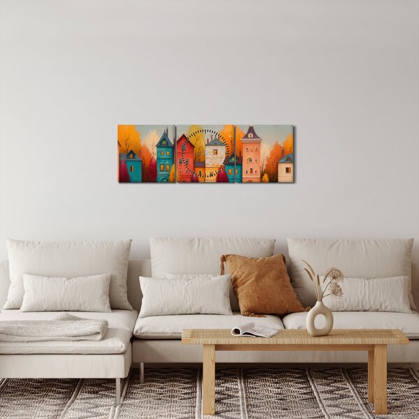 Slika - Jesensko selo (sa satom) (90x30 cm)