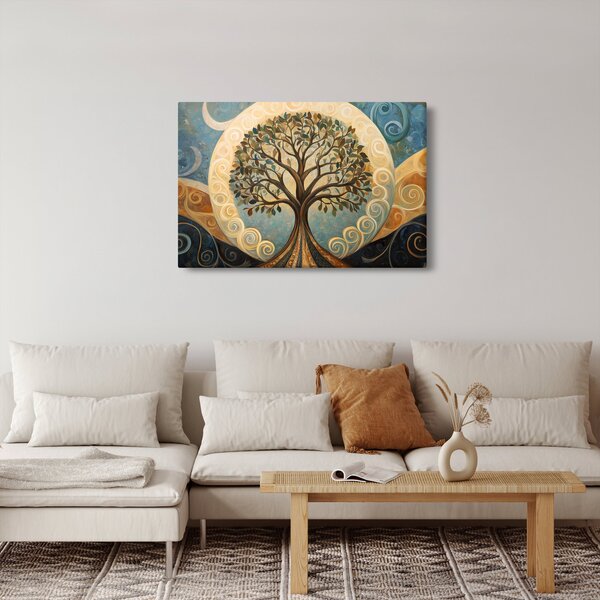 Slika – Drvo života i spirale (90x60 cm)