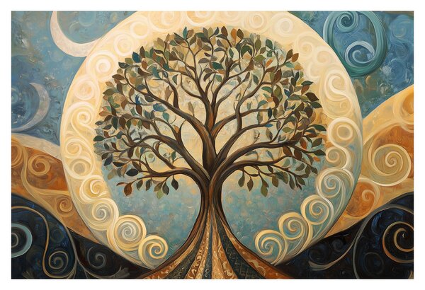 Slika – Drvo života i spirale (90x60 cm)