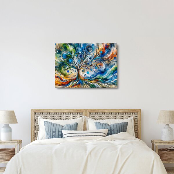 Slika – Šareno energetsko drvo (70x50 cm)