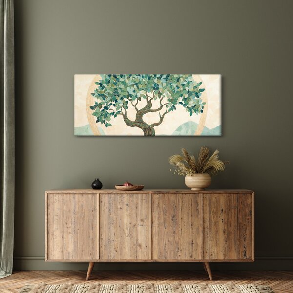 Slika – Elegantna mozaika s drvetom (120x50 cm)