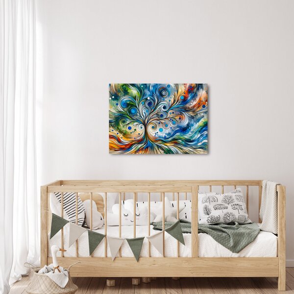 Slika – Šareno energetsko drvo (70x50 cm)