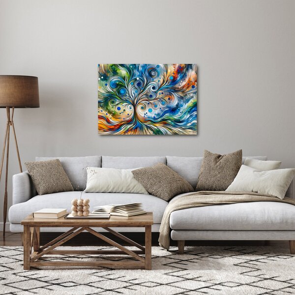 Slika – Šareno energetsko drvo (70x50 cm)