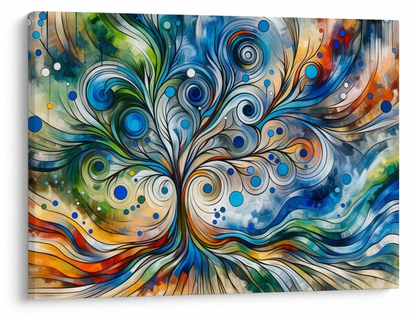 Slika – Šareno energetsko drvo (70x50 cm)