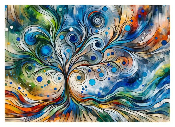 Slika – Šareno energetsko drvo (70x50 cm)