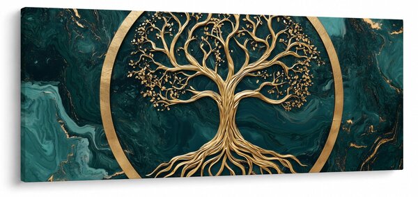 Slika – Zlatno drvo života u mramoru (120x50 cm)