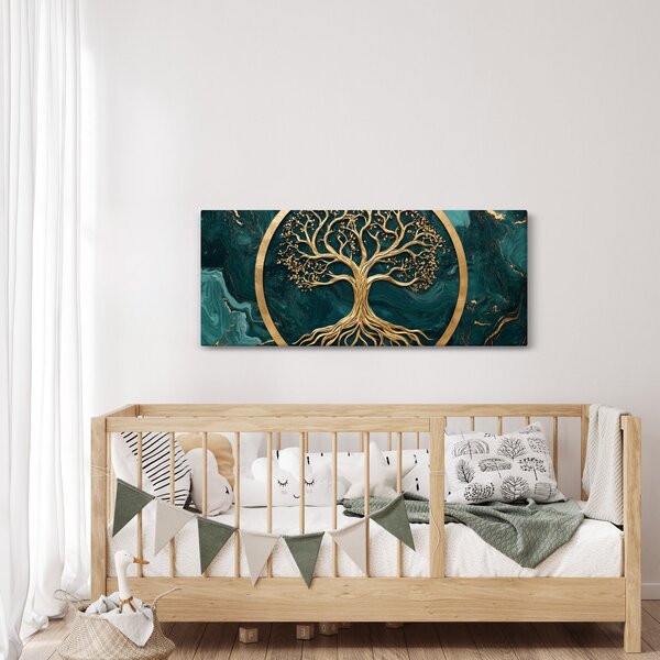Slika – Zlatno drvo života u mramoru (120x50 cm)