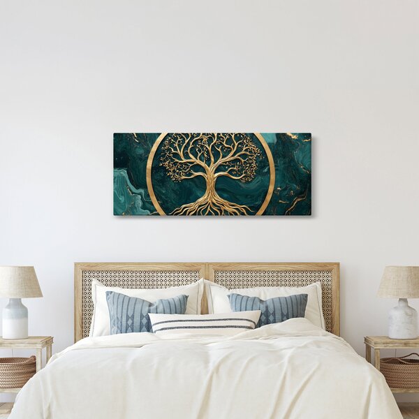 Slika – Zlatno drvo života u mramoru (120x50 cm)