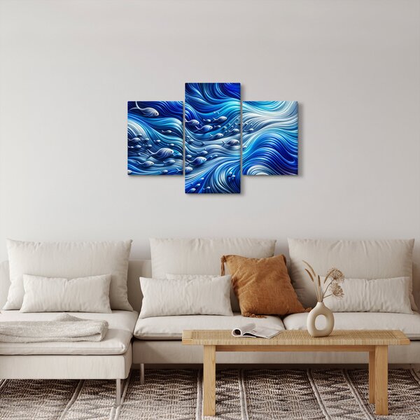 Slika – Ribe u valovima (90x60 cm)