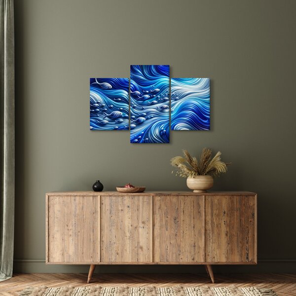Slika – Ribe u valovima (90x60 cm)