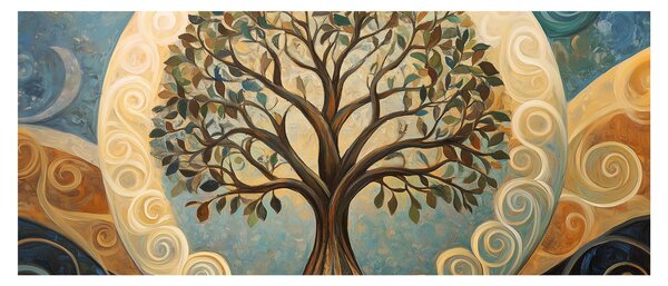 Slika – Drvo života i spirale (120x50 cm)