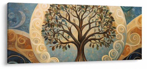 Slika – Drvo života i spirale (120x50 cm)
