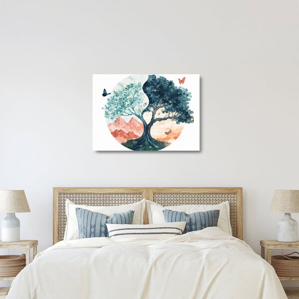 Staklena slika – Akvarelno drvo puno života (70x50 cm)