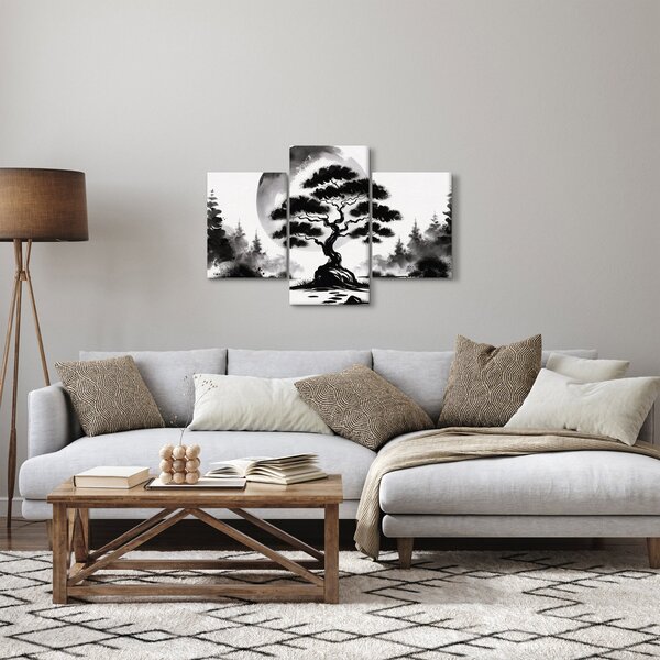 Slika – Crno-bijeli bonsai (90x60 cm)