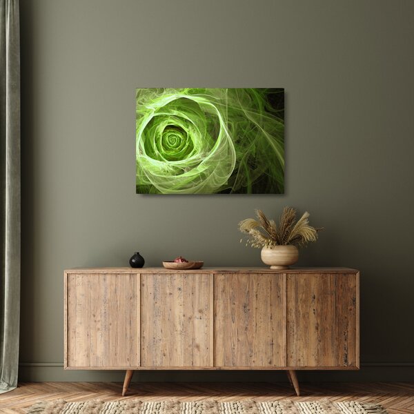 Staklena slika - Sažetak Rose Green (70x50 cm)