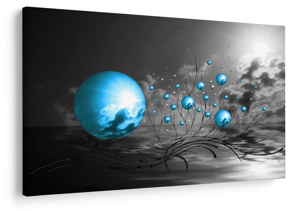 Slika svijetlo plavih kugli (90x60 cm)