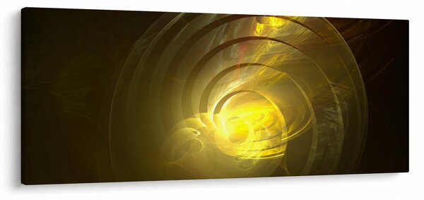 Slika žute apstraktne spirale (120x50 cm)