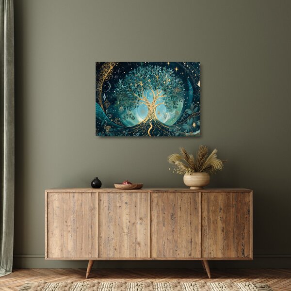 Staklena slika – Drvo života u svemiru (70x50 cm)