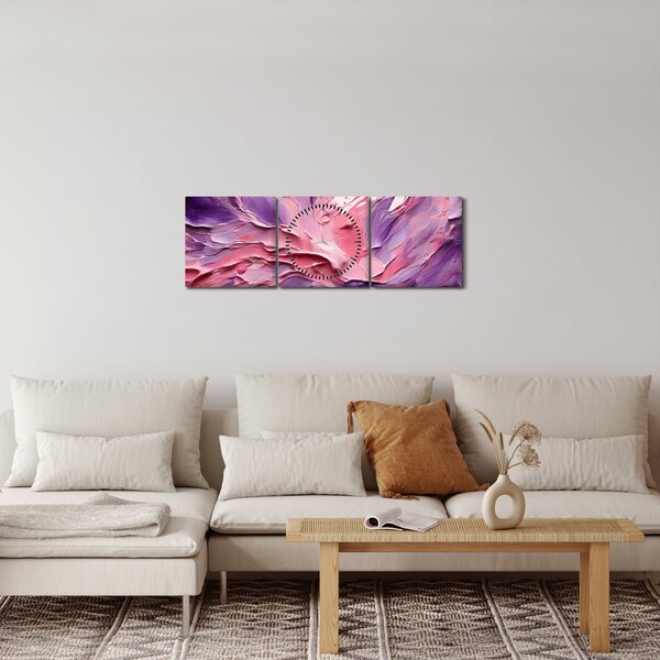 Slika - Romantična apstrakcija (sa satom) (90x30 cm)