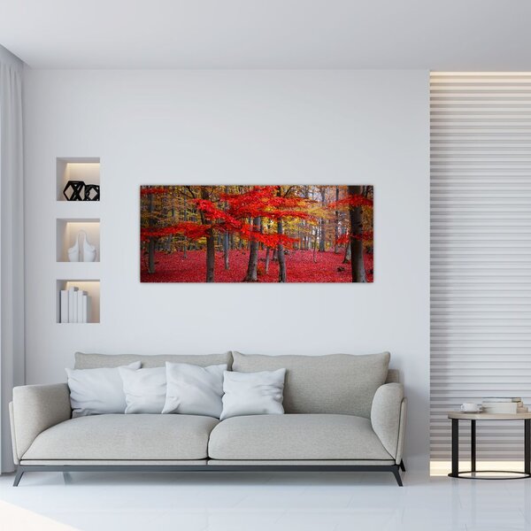 Slika - Rdeči gozd (120x50 cm)