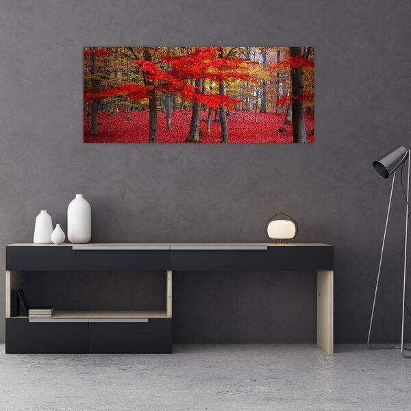Slika - Rdeči gozd (120x50 cm)