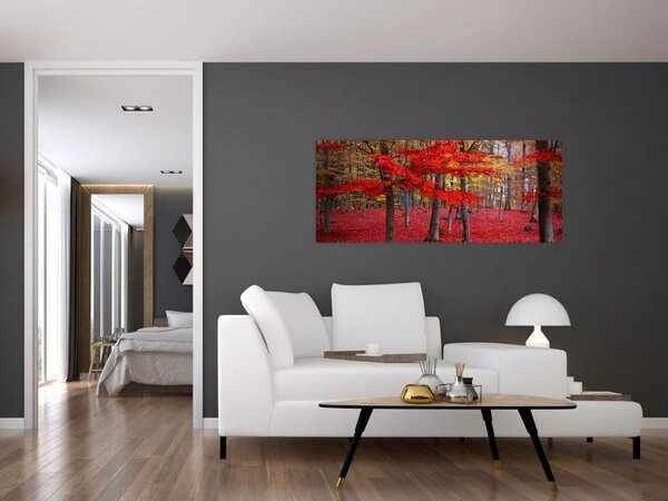 Slika - Rdeči gozd (120x50 cm)