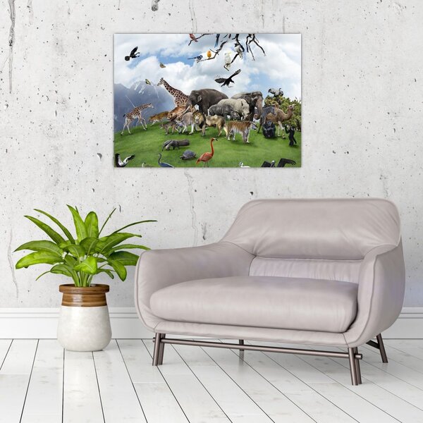 Slika - Živali na otoku (70x50 cm)