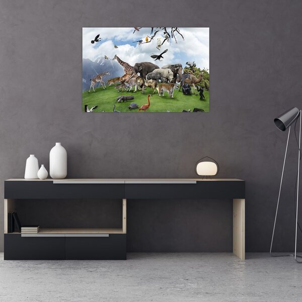 Slika - Živali na otoku (90x60 cm)