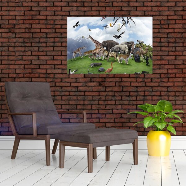 Slika - Živali na otoku (90x60 cm)