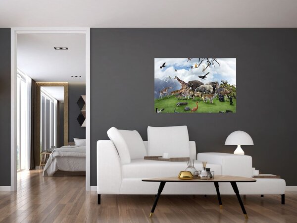Slika - Živali na otoku (90x60 cm)