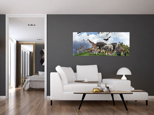 Slika - Živali na otoku (120x50 cm)