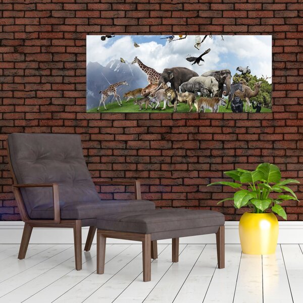 Slika - Živali na otoku (120x50 cm)