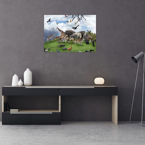 Slika - Živali na otoku (70x50 cm)