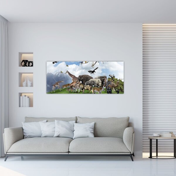 Slika - Živali na otoku (120x50 cm)