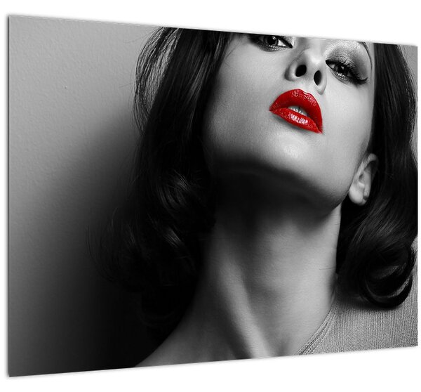 Slika - Portret ženske z rdečo šminko (70x50 cm)