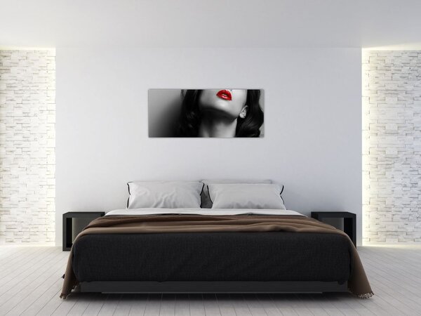 Slika - Portret ženske z rdečo šminko (120x50 cm)