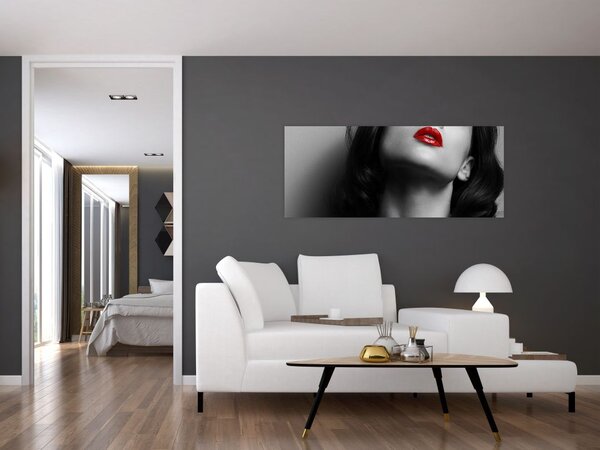 Slika - Portret ženske z rdečo šminko (120x50 cm)