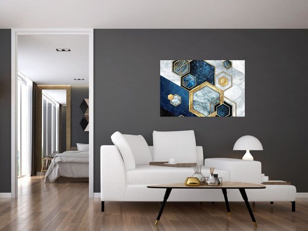 Slika - Marmorni šesterokotniki (90x60 cm)