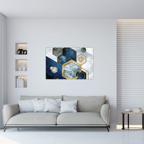 Slika - Marmorni šesterokotniki (90x60 cm)