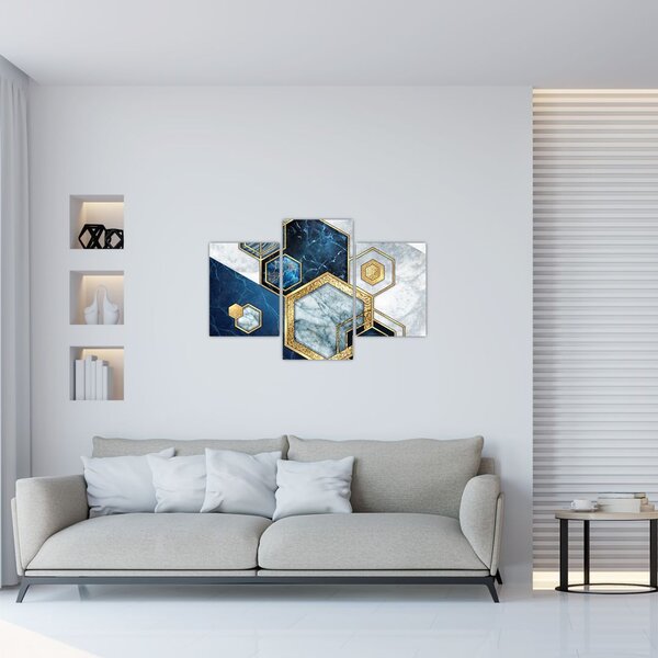 Slika - Marmorni šesterokotniki (90x60 cm)