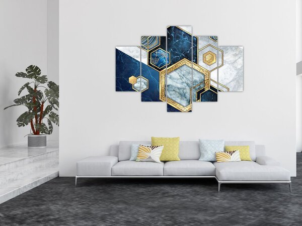 Slika - Marmorni šesterokotniki (150x105 cm)
