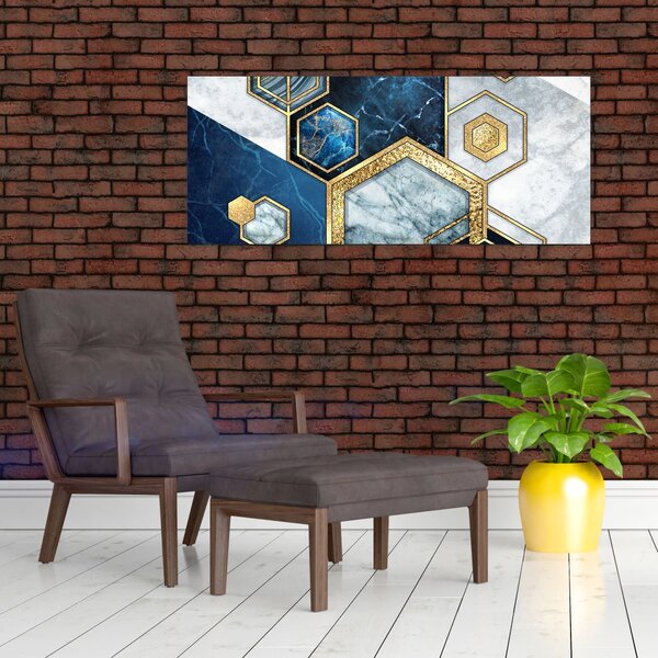Slika - Marmorni šesterokotniki (120x50 cm)